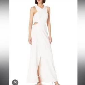Halston Heritage Crepe Cut-out Back Sleeveless Maxi Dress Size 4